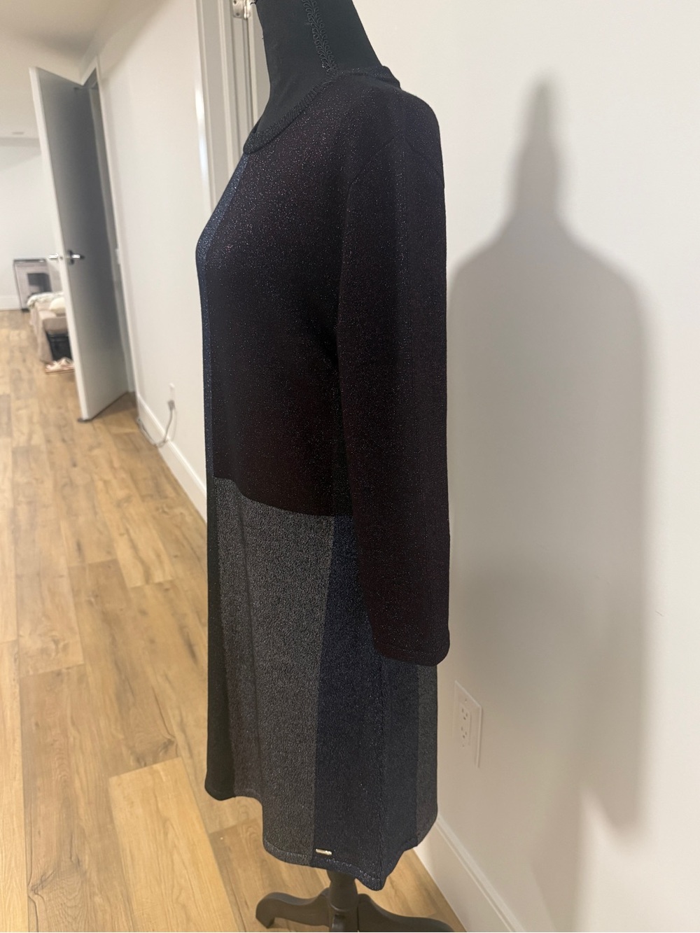 Color by Numbers Redlo Sparkle Color Block Knit Dress Size 5 Long Sleeve Shimmer - Picture 5 of 10